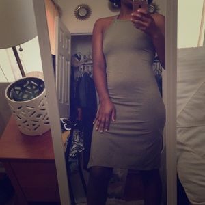 Green halter dress